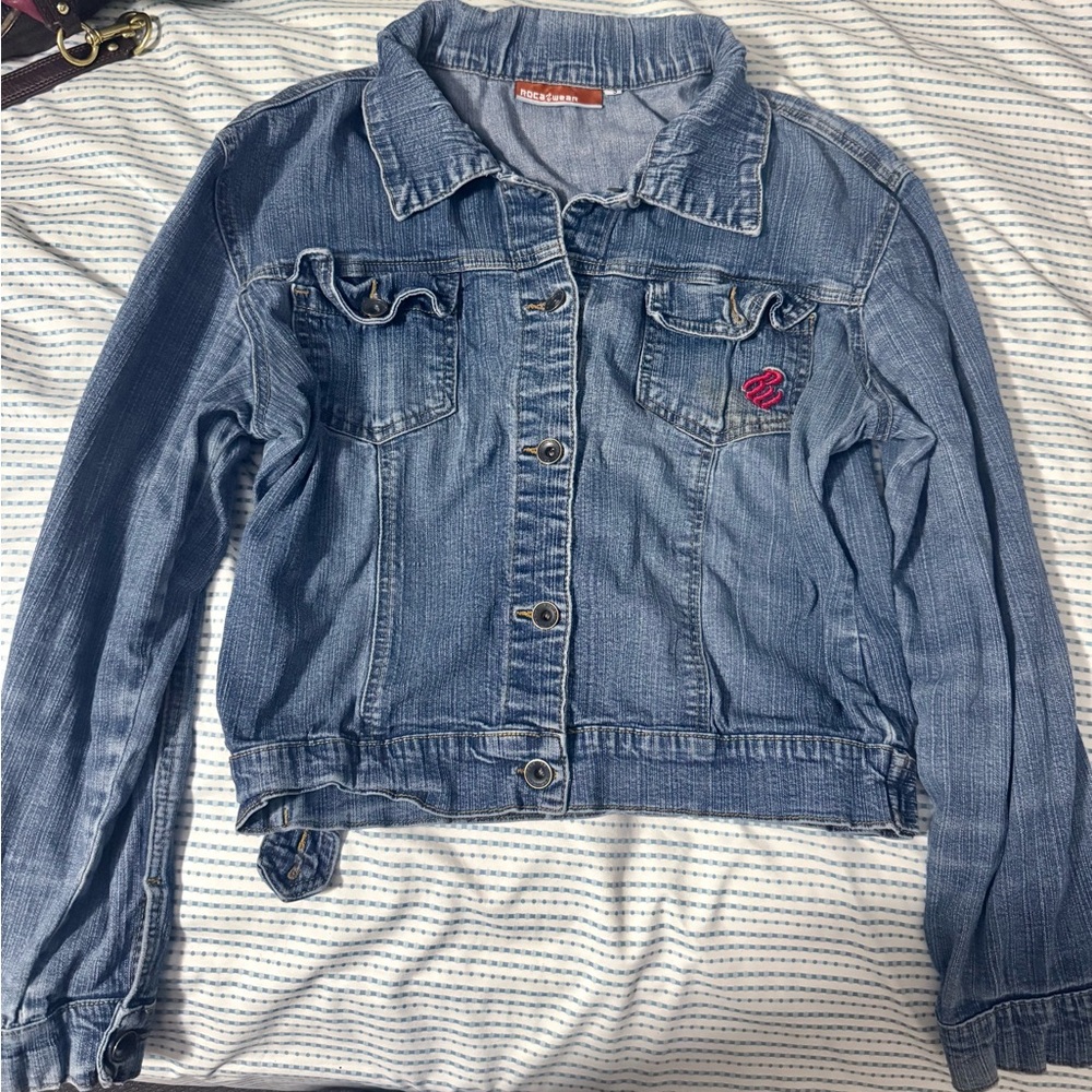 Rocawear Blue and Pink Jean Jacket Classic Style